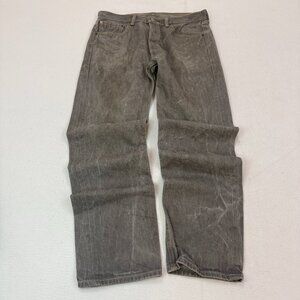 Y2K Levis 501xx Mens 33x32 Light Gray Button Fly Denim Jeans Made in Mexico